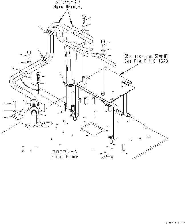 Схема запчастей Komatsu PC600LC-6A-KJ - ЭЛЕКТРОПРОВОДКА (КРЕПЛЕНИЕ)(№-) ЭЛЕКТРИКА