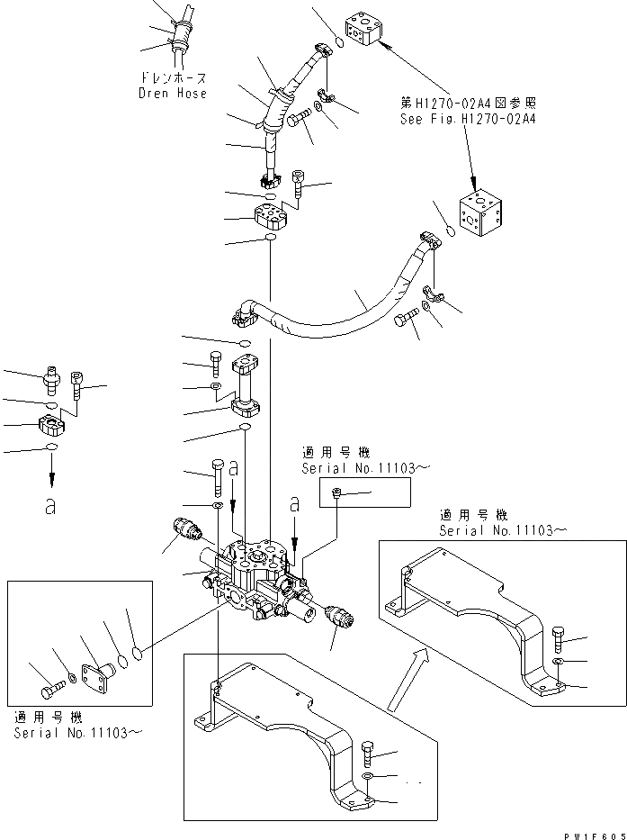 Схема запчастей Komatsu PC600LC-6A-KJ - НАВЕСНОЕ ОБОРУД-Е (КЛАПАН И ШЛАНГИ) ( АКТУАТОР)(№-) ГИДРАВЛИКА
