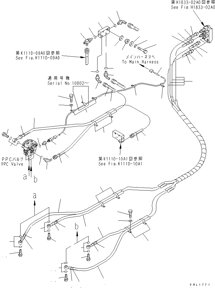 Схема запчастей Komatsu PC600LC-6A-KJ - ОСНОВН. КОНСТРУКЦИЯ (PPC ЛИНИЯ ХОДА) ( АКТУАТОР) КАБИНА ОПЕРАТОРА И СИСТЕМА УПРАВЛЕНИЯ