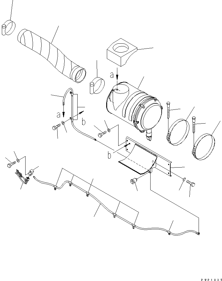 Схема запчастей Komatsu PC600LC-6K - ВОЗДУХООЧИСТИТЕЛЬ (СОЕДИНИТЕЛЬН. ЧАСТИ) КОМПОНЕНТЫ ДВИГАТЕЛЯ