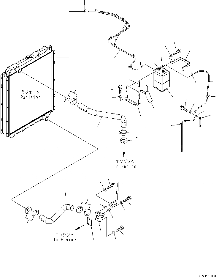 Схема запчастей Komatsu PC600LC-6K - ОХЛАЖД-Е (СИСТЕМА ТРУБ РАДИАТОРА) СИСТЕМА ОХЛАЖДЕНИЯ