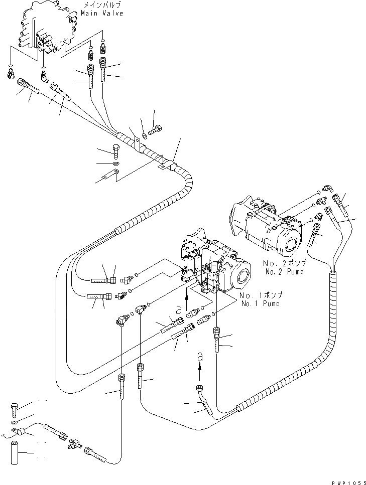 Схема запчастей Komatsu PC600LC-6K - O.L.S.S. ЛИНИЯ ГИДРАВЛИКА