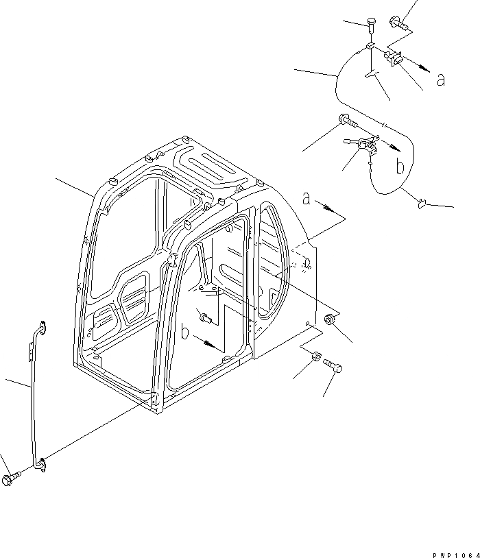 Схема запчастей Komatsu PC600LC-6K - КАБИНА (КАБИНА¤ РУЧКА И ФИКСАТОР ОТКРЫТИЯ) КАБИНА ОПЕРАТОРА И СИСТЕМА УПРАВЛЕНИЯ