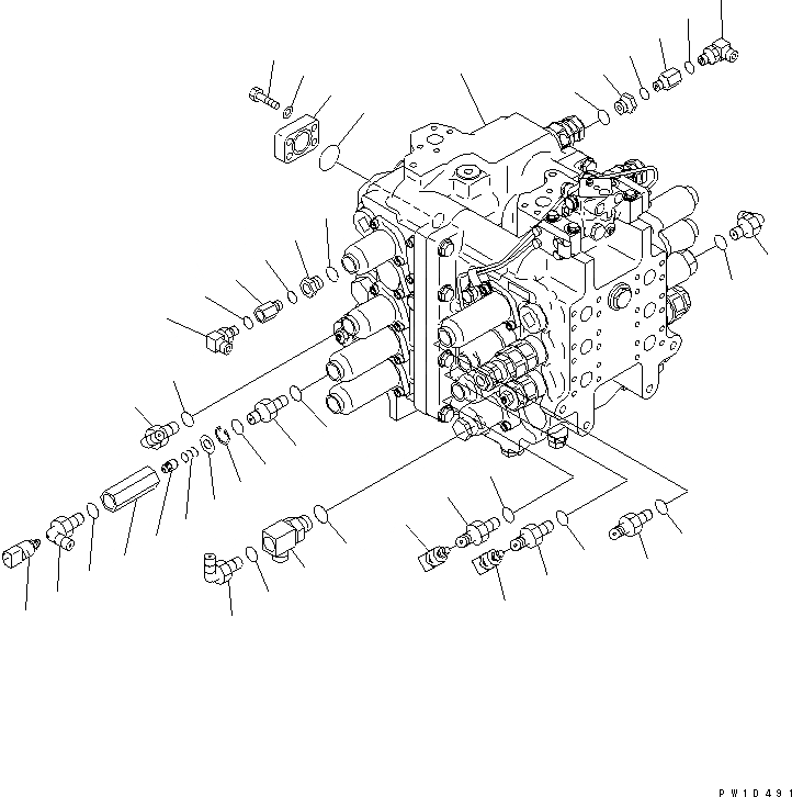 Схема запчастей Komatsu PC600LC-6A - ОСНОВН. КЛАПАН (/)(№-) ГИДРАВЛИКА