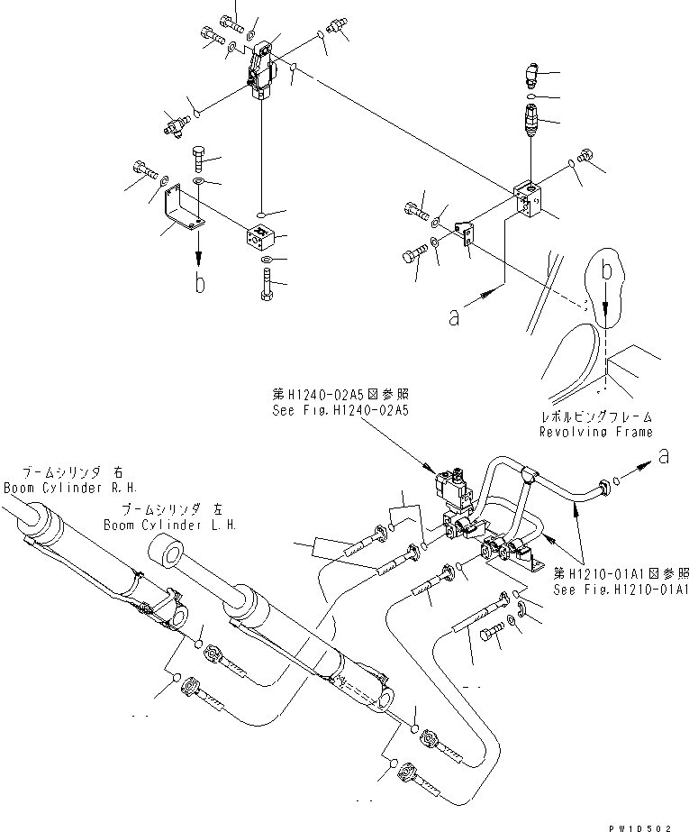 Схема запчастей Komatsu PC600LC-6A - ГИДРОЛИНИЯ СТРЕЛЫ (/)(№-) ГИДРАВЛИКА