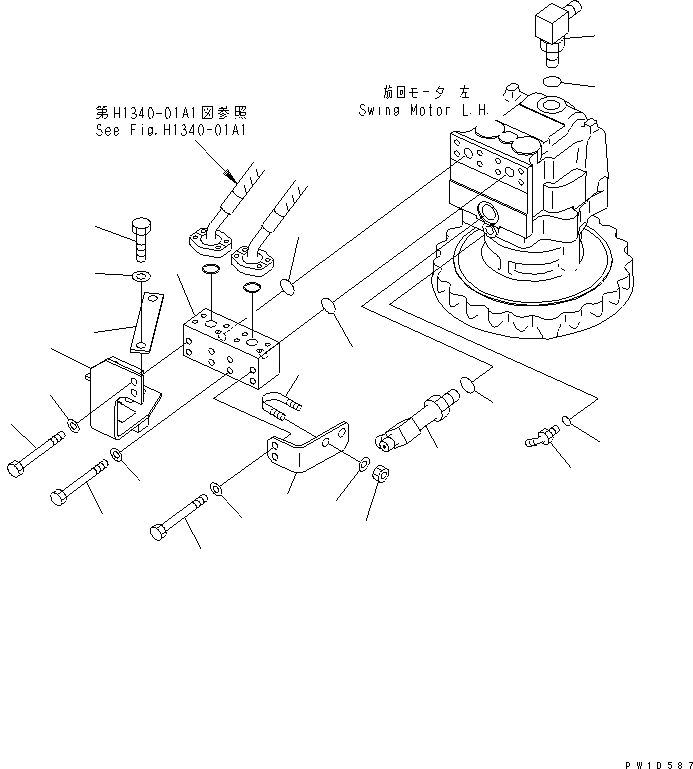 Схема запчастей Komatsu PC600LC-6A - МЕХАНИЗМ ПОВОРОТА(№-) ПОВОРОТН. КРУГ И КОМПОНЕНТЫ