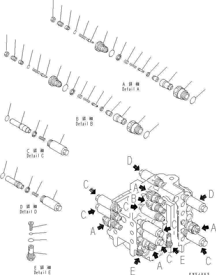 Схема запчастей Komatsu PC600LC-6A - ОСНОВН. КЛАПАН (/8) (-ЯC)(№-) ОСНОВН. КОМПОНЕНТЫ И РЕМКОМПЛЕКТЫ