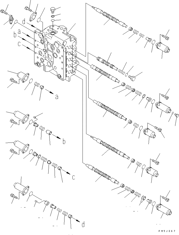 Схема запчастей Komatsu PC600LC-6A - ОСНОВН. КЛАПАН (7/8) (-ЯC)(№-) ОСНОВН. КОМПОНЕНТЫ И РЕМКОМПЛЕКТЫ