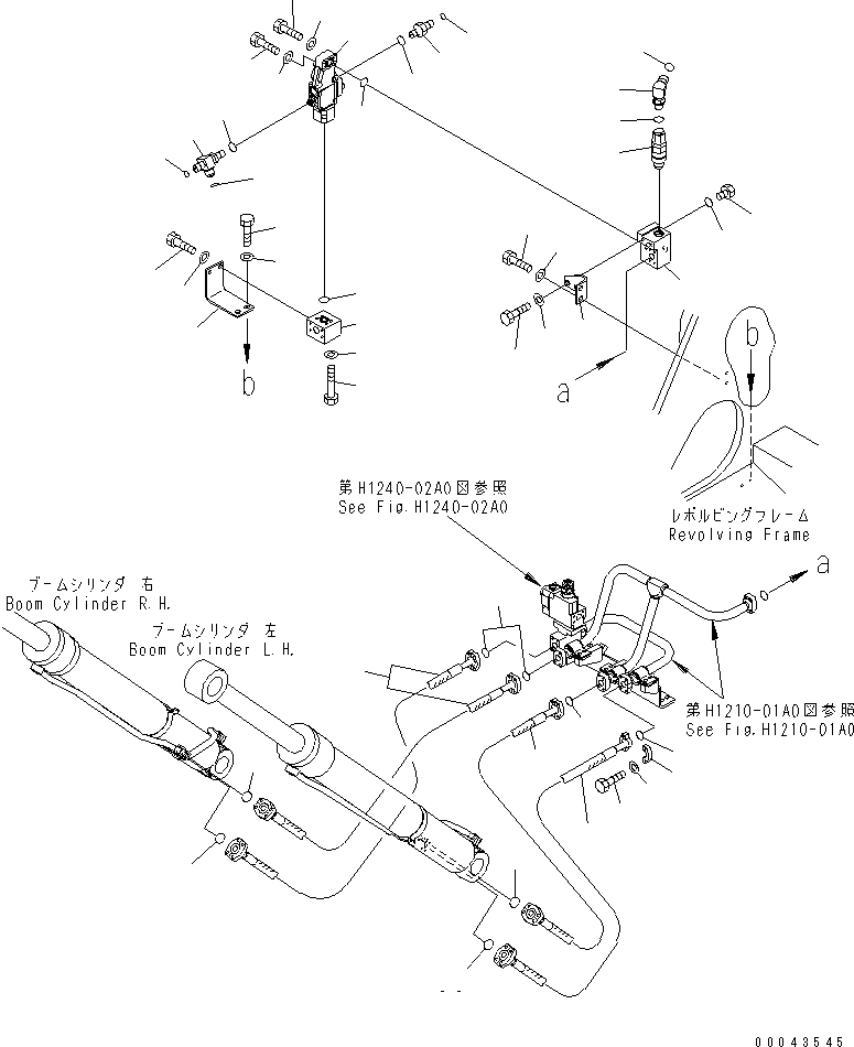Схема запчастей Komatsu PC600LC-8 - ГИДРОЛИНИЯ СТРЕЛЫ (/) H ГИДРАВЛИКА