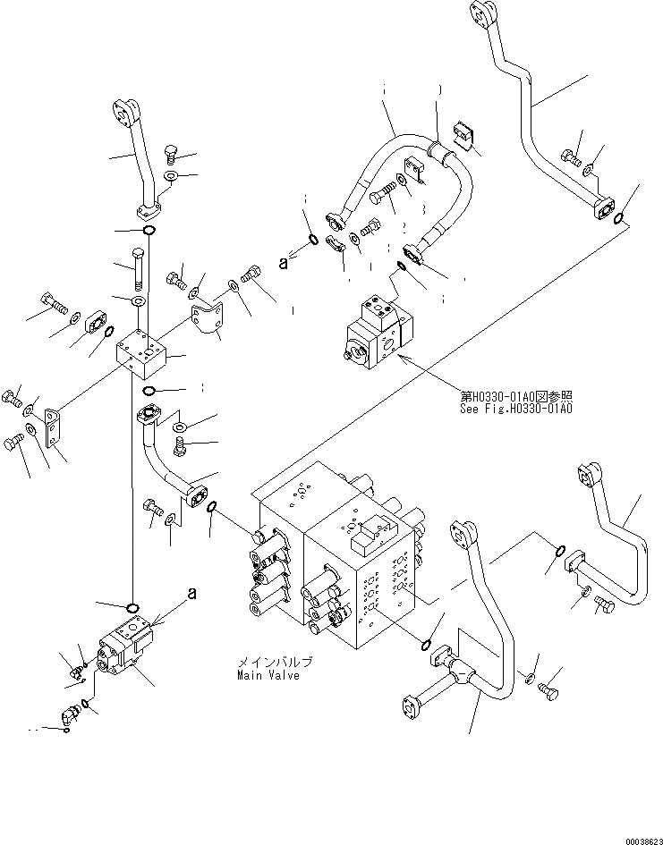 Схема запчастей Komatsu PC600LC-8 - РУКОЯТЬ И ЛИНИЯ КОВШАS (КЛАПАН ЛИНИЯ) (/) H ГИДРАВЛИКА