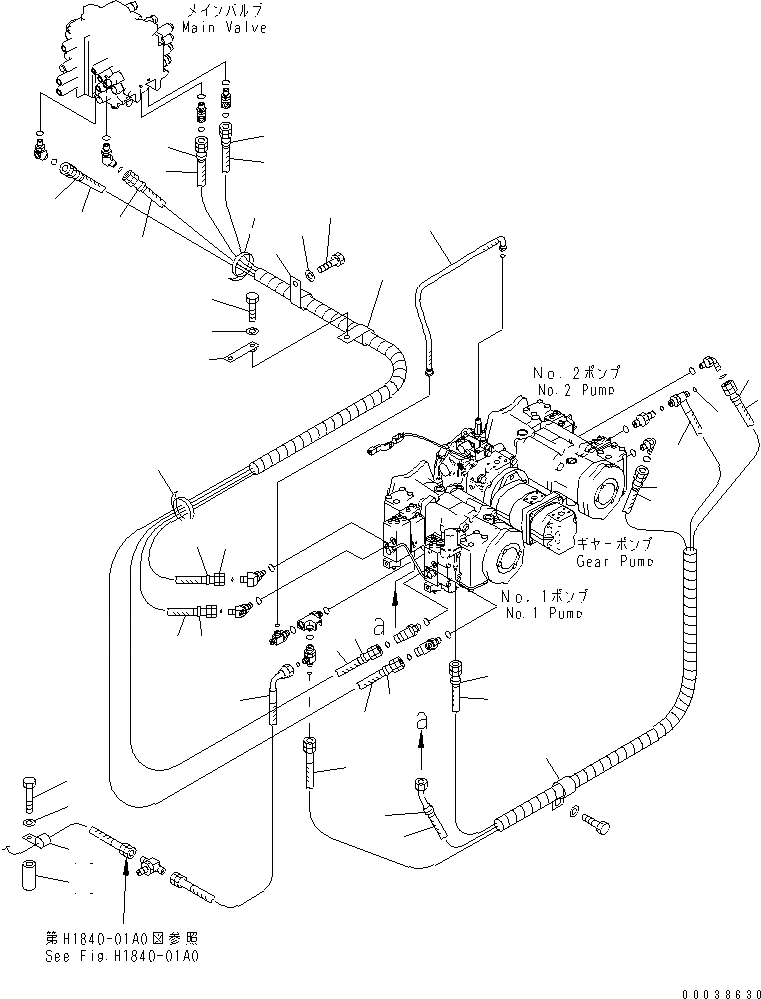 Схема запчастей Komatsu PC600LC-8 - O.L.S.S. ЛИНИЯ H ГИДРАВЛИКА