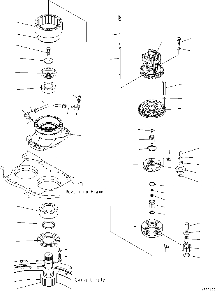Схема запчастей Komatsu PC600LC-8 - МЕХАНИЗМ ПОВОРОТА (ЛЕВ.) N ПОВОРОТН. КРУГ И КОМПОНЕНТЫ