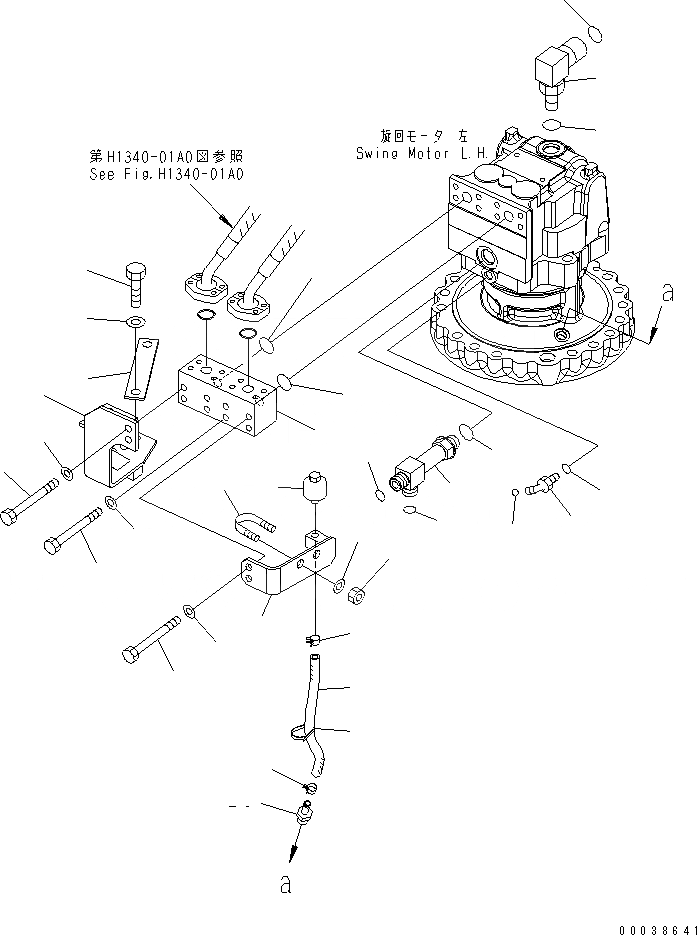Схема запчастей Komatsu PC600LC-8 - МЕХАНИЗМ ПОВОРОТА (БЛОК) (ЛЕВ.) N ПОВОРОТН. КРУГ И КОМПОНЕНТЫ