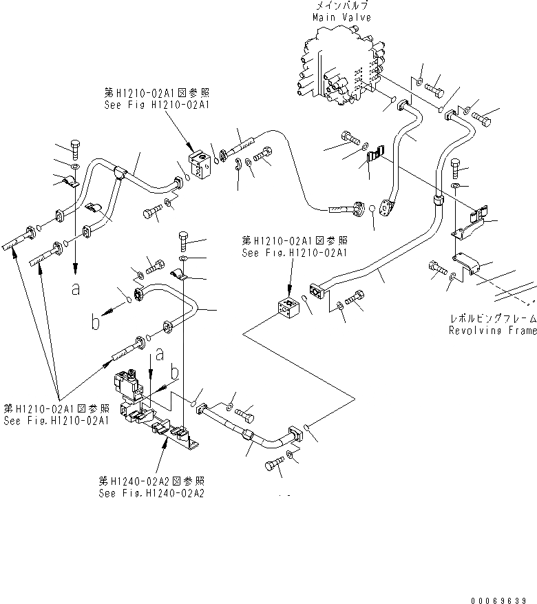 Схема запчастей Komatsu PC600LC-8 - ТРУБЫ СТРЕЛЫ (ДЛЯ ПОГРУЗ.) (/) ГИДРАВЛИКА