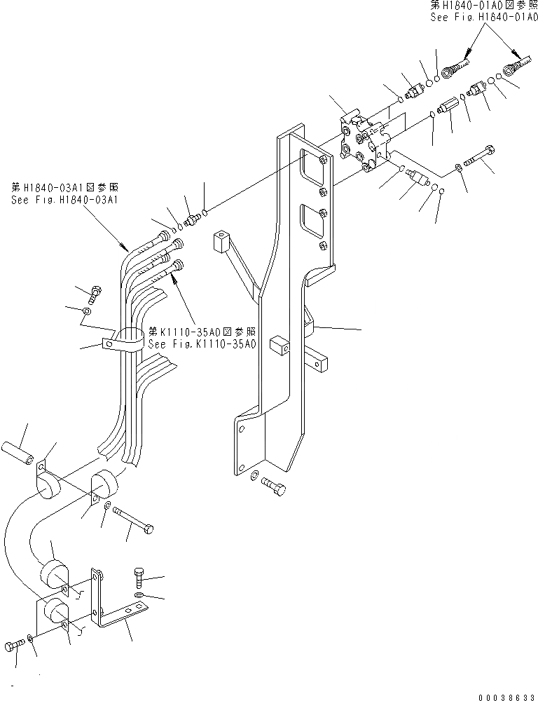 Схема запчастей Komatsu PC600LC-8 - РАСПРЕДЕЛИТ. КЛАПАН (КОРПУС И КЛАПАН) ГИДРАВЛИКА
