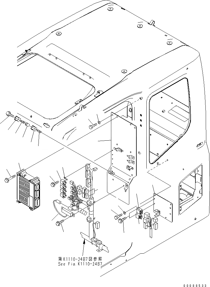 Схема запчастей Komatsu PC600LC-8 - ОСНОВН. КОНСТРУКЦИЯ (КАБИНА) (ПАНЕЛЬ) (ДЛЯ KAL)(№-) КАБИНА ОПЕРАТОРА И СИСТЕМА УПРАВЛЕНИЯ