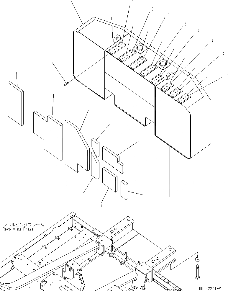 Схема запчастей Komatsu PC600LC-8 - ПРОТИВОВЕС (7KG)(ЕС REG ARRANGE)(№-) ЧАСТИ КОРПУСА
