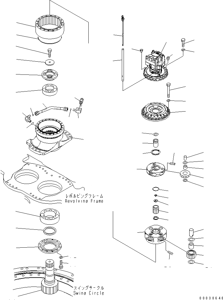 Схема запчастей Komatsu PC600LC-8 - МЕХАНИЗМ ПОВОРОТА (ЛЕВ.) ПОВОРОТН. КРУГ И КОМПОНЕНТЫ