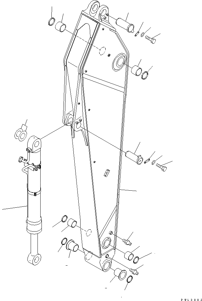 Схема запчастей Komatsu PC600LC-8 - РУКОЯТЬ (.M) (РУКОЯТЬ И ЦИЛИНДР КОВША) РАБОЧЕЕ ОБОРУДОВАНИЕ