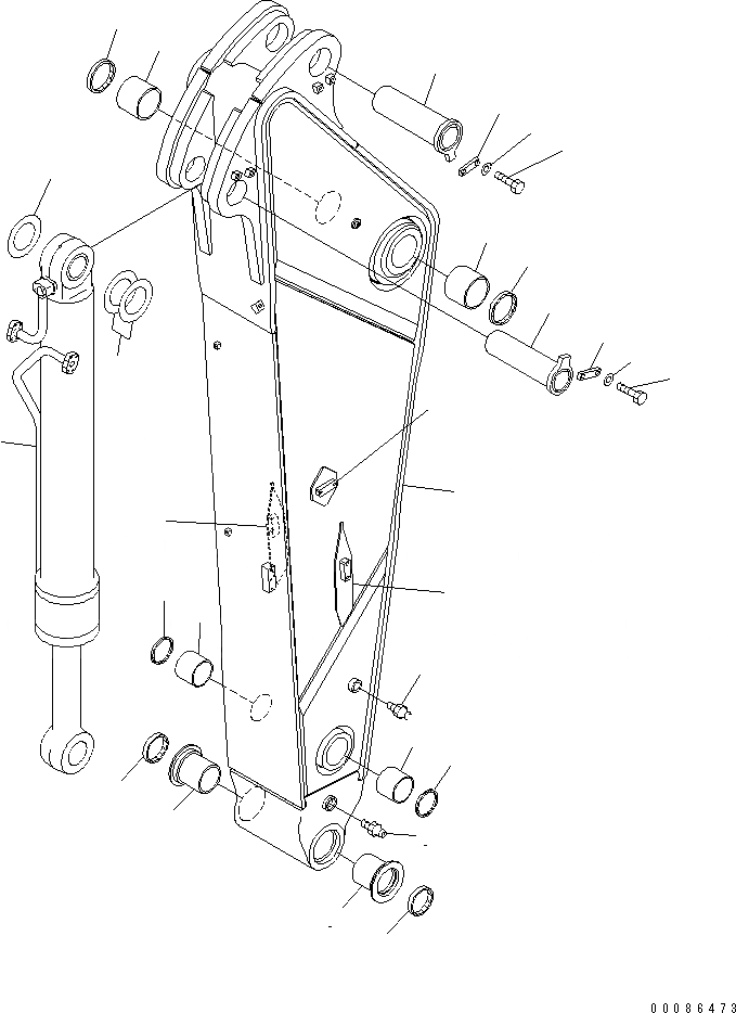 Схема запчастей Komatsu PC600LC-8 - РУКОЯТЬ (.9M) (РУКОЯТЬ И ЦИЛИНДР КОВША) (KAL СПЕЦ-Я.)(№7-) РАБОЧЕЕ ОБОРУДОВАНИЕ