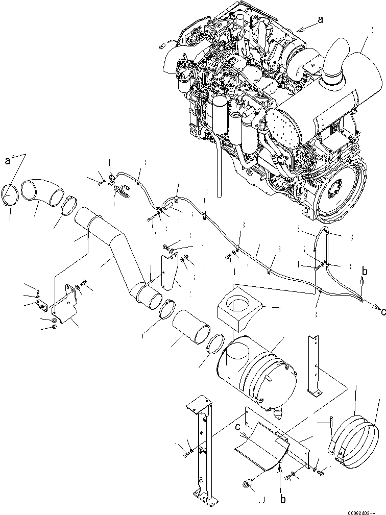 Схема запчастей Komatsu PC600LC-8R - ВОЗДУХООЧИСТИТЕЛЬ (СОЕДИНИТЕЛЬН. ЧАСТИ) КОМПОНЕНТЫ ДВИГАТЕЛЯ