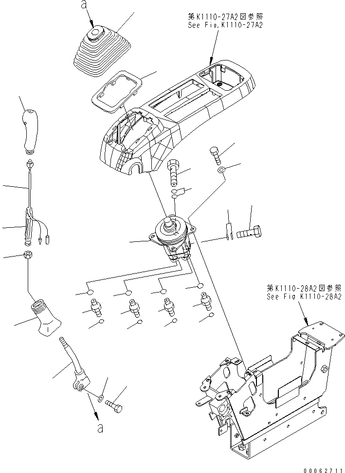 Схема запчастей Komatsu PC600LC-8R - ОСНОВН. КОНСТРУКЦИЯ (КАБИНА) (РЫЧАГ И КЛАПАН) (ЛЕВ.) КАБИНА ОПЕРАТОРА И СИСТЕМА УПРАВЛЕНИЯ