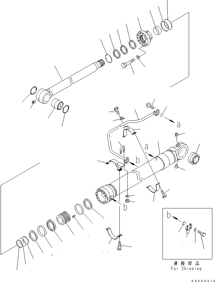 Схема запчастей Komatsu PC600LC-8R - ЦИЛИНДР КОВША (ДЛЯ ПОГРУЗ.) ОСНОВН. КОМПОНЕНТЫ И РЕМКОМПЛЕКТЫ