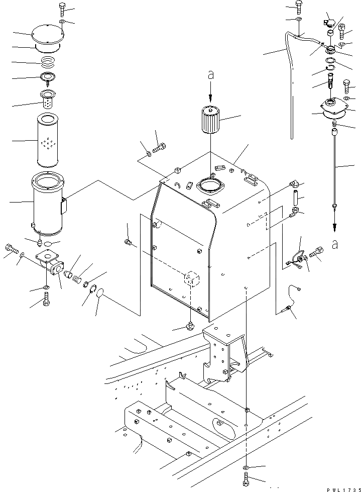 Схема запчастей Komatsu PC600LC-6 - ГИДР. БАК.(№-999) ГИДРАВЛИКА