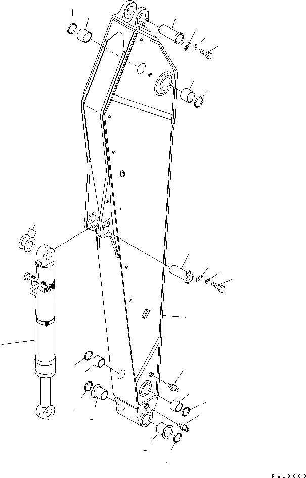 Схема запчастей Komatsu PC600LC-6 - РУКОЯТЬ (.M) (РУКОЯТЬ И ЦИЛИНДР КОВША) РАБОЧЕЕ ОБОРУДОВАНИЕ