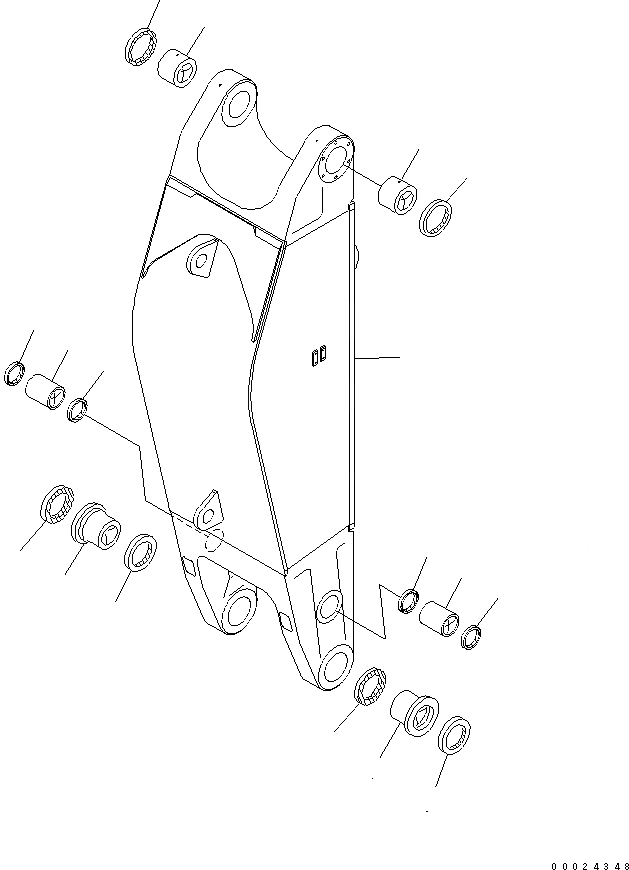 Схема запчастей Komatsu PC600LC-6 - РАБОЧЕЕ ОБОРУДОВАНИЕ (РУКОЯТЬ) (ДЛЯ ПОГРУЗ.) (SLUDGE ОБСЛУЖ-Е СПЕЦ-Я.)(№-) РАБОЧЕЕ ОБОРУДОВАНИЕ