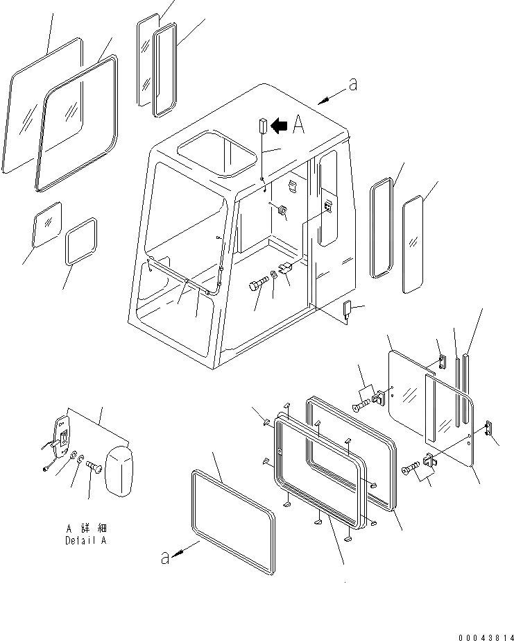 Схема запчастей Komatsu PC60L-5 - КАБИНА (/) (ДЛЯ США) МАРКИРОВКА¤ ИНСТРУМЕНТ И РЕМКОМПЛЕКТЫ