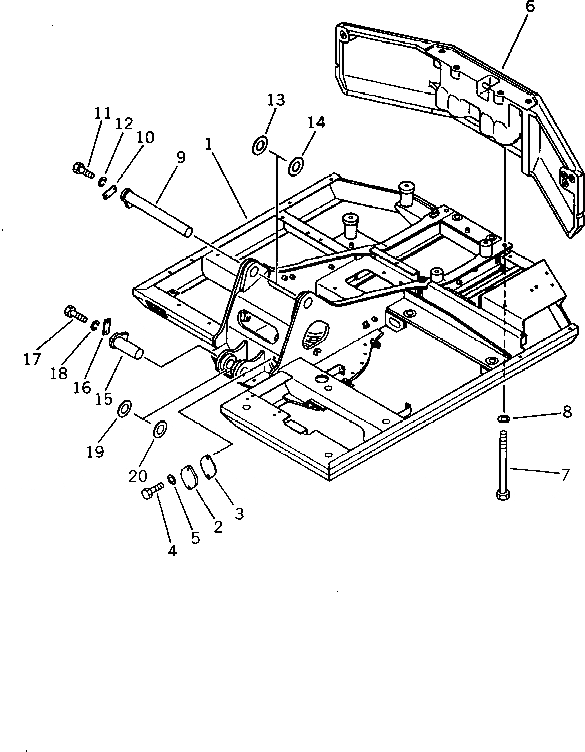 Схема запчастей Komatsu PC60L-5 - ОСНОВНАЯ РАМА (PCL) ОСНОВНАЯ РАМА¤ ЧАСТИ КОРПУСА И КАБИНА