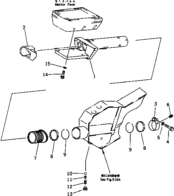 Схема запчастей Komatsu PC60L-6 - ПАНЕЛЬ МОНИТОРА КОРПУС (ДЛЯ WRIST РЫЧАГ УПРАВЛ-Я) ЧАСТИ КОРПУСА