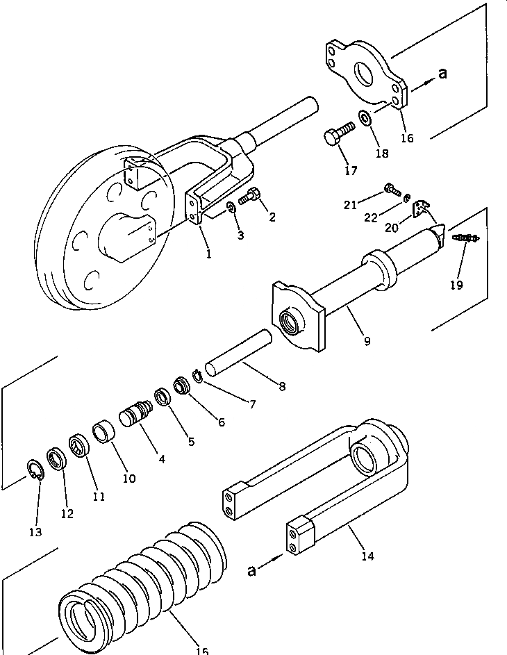 Схема запчастей Komatsu PC60U-3 - ПРУЖИНА ХОДОВАЯ