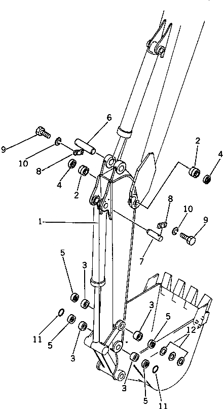 Схема запчастей Komatsu PC60U-3 - РУКОЯТЬ РАБОЧЕЕ ОБОРУДОВАНИЕ