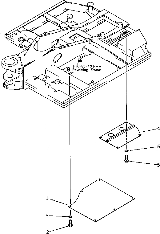 Схема запчастей Komatsu PC60U-5 - MACHINERY ОБСТАНОВКА (/) (PCU) ОСНОВНАЯ РАМА¤ ЧАСТИ КОРПУСА И КАБИНА