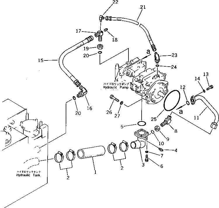 Схема запчастей Komatsu PC60U-5 - ГИДРОЛИНИЯ (ИЗ БАКА В НАСОС) ГИДРАВЛИКА