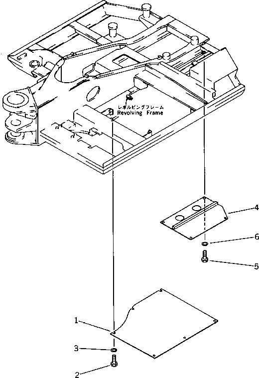 Схема запчастей Komatsu PC60U-5 - MACHINERY ОБСТАНОВКА (/) (PCU) ОСНОВНАЯ РАМА¤ ЧАСТИ КОРПУСА И КАБИНА