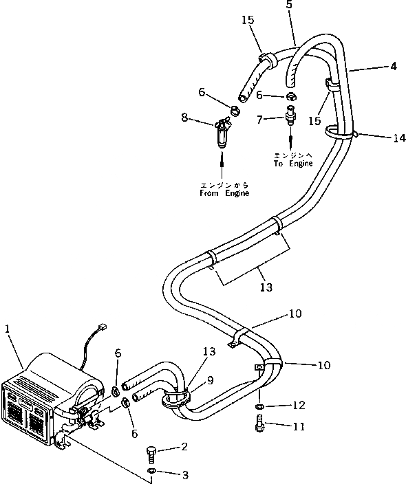 Схема запчастей Komatsu PC60U-5 - ОБОГРЕВАТЕЛЬ. ОСНОВНАЯ РАМА¤ ЧАСТИ КОРПУСА И КАБИНА