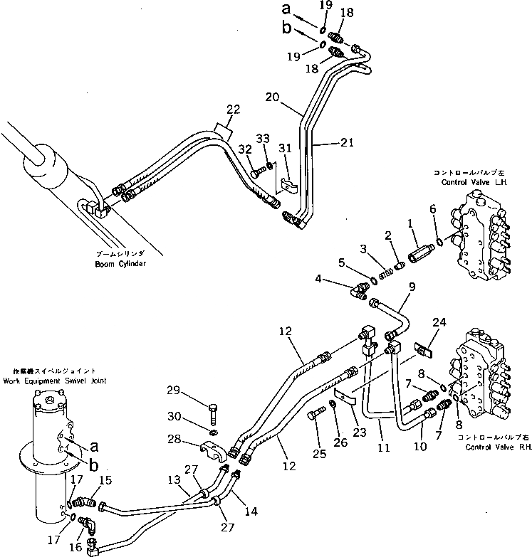 Схема запчастей Komatsu PC60U-5 - ГИДРОЛИНИЯ (ЦИЛИНДР СТРЕЛЫ) ГИДРАВЛИКА