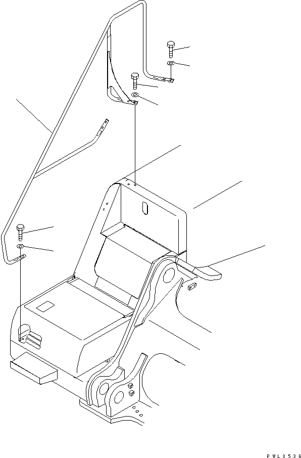 Схема запчастей Komatsu PC650-6A - ПОРУЧНИ(ПРАВ. КОРПУС)(№-) ЧАСТИ КОРПУСА