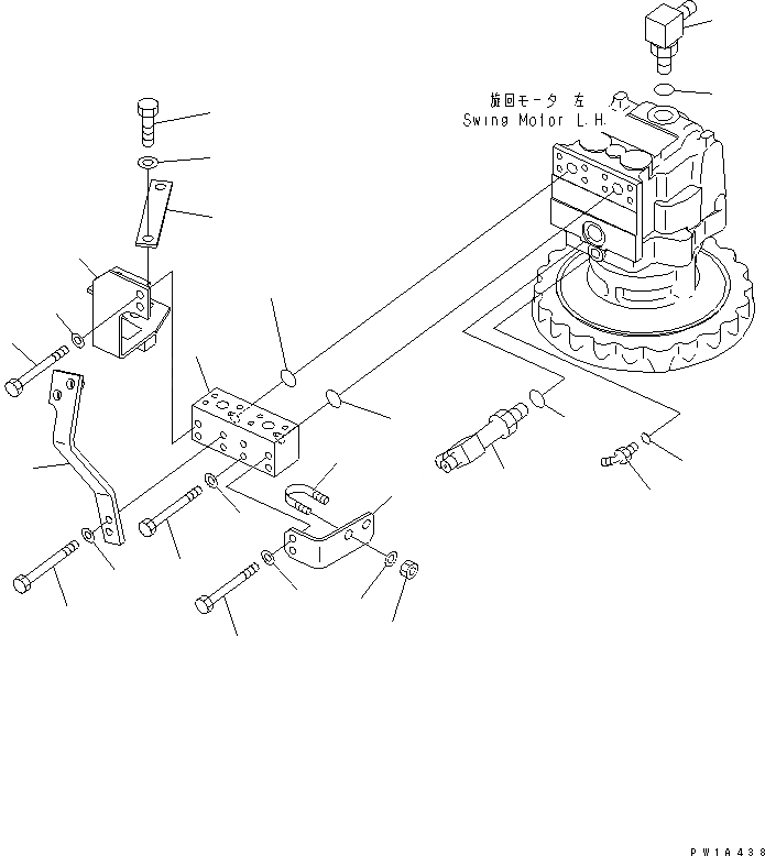 Схема запчастей Komatsu PC650-6A - МЕХАНИЗМ ПОВОРОТА (БЛОК) ( АКТУАТОР) (ЛЕВ.)(№-) ПОВОРОТН. КРУГ И КОМПОНЕНТЫ