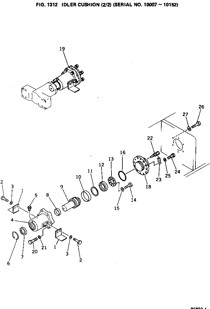 Схема запчастей Komatsu PC650-1 - ОПОРНЫЙ ЭЛЕМЕНТ ЛЕНИВЦА (/)(№7-) ХОДОВАЯ