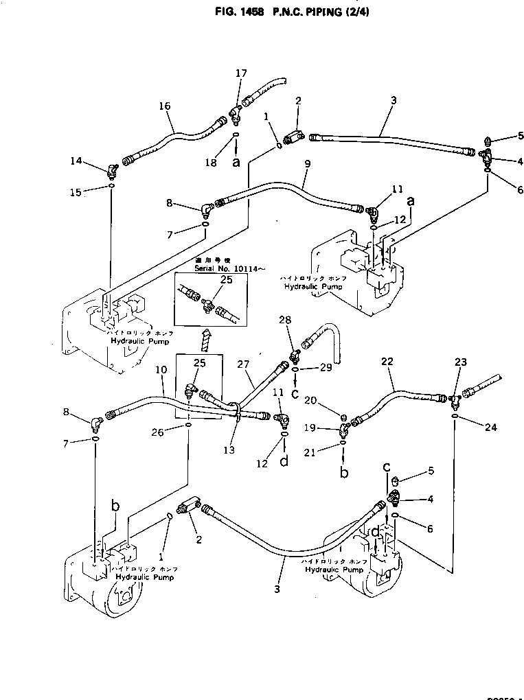 Схема запчастей Komatsu PC650-1 - P.N.C. ТРУБЫ (/) ПОВОРОТН. И СИСТЕМА УПРАВЛЕНИЯS