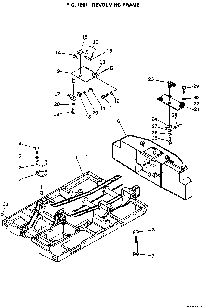 Схема запчастей Komatsu PC650-1 - ОСНОВНАЯ РАМА ОСНОВНАЯ РАМА И КАБИНА