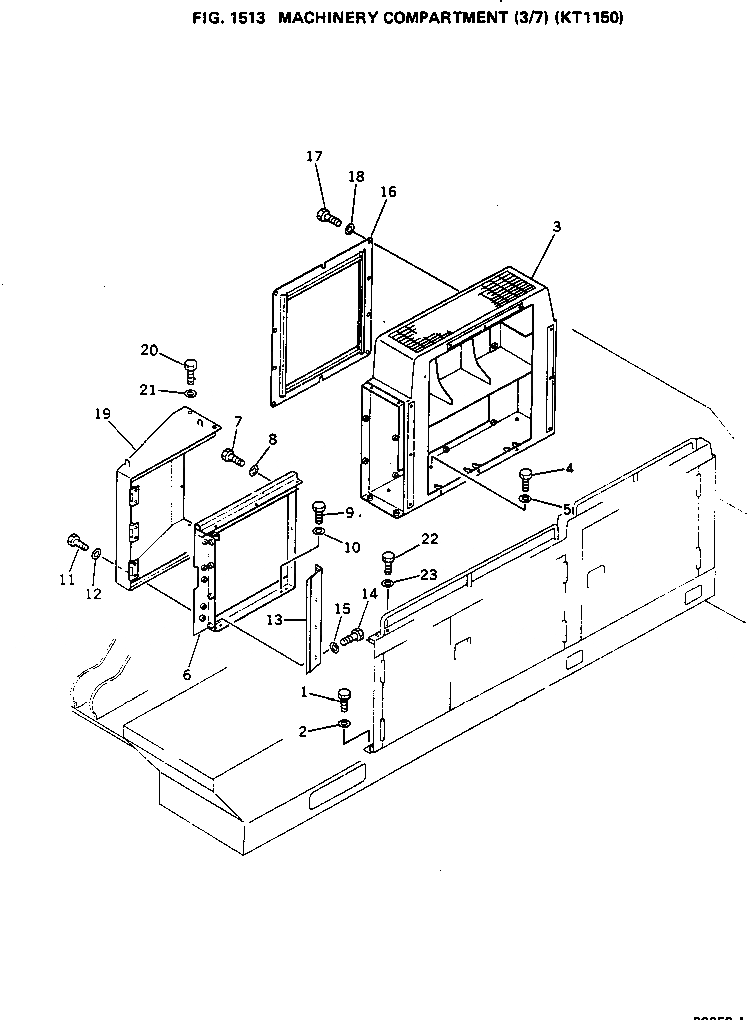 Схема запчастей Komatsu PC650-1 - MACHINERY ОБСТАНОВКА (/7) (KT) ОСНОВНАЯ РАМА И КАБИНА