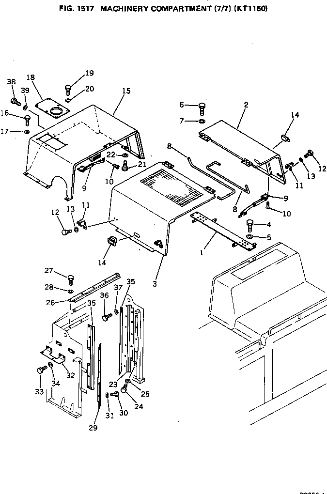 Схема запчастей Komatsu PC650-1 - MACHINERY ОБСТАНОВКА (7/7) (KT) ОСНОВНАЯ РАМА И КАБИНА