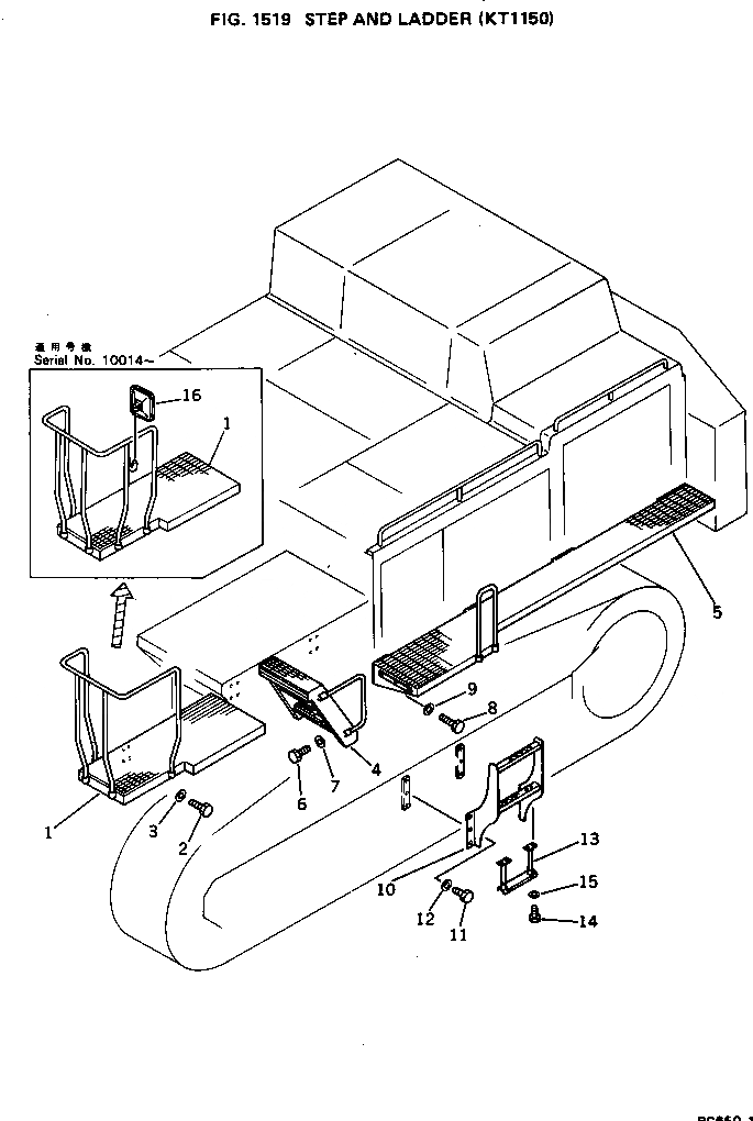 Схема запчастей Komatsu PC650-1 - СТУПЕНИ И ЛЕСТНИЦА (KT) ОСНОВНАЯ РАМА И КАБИНА