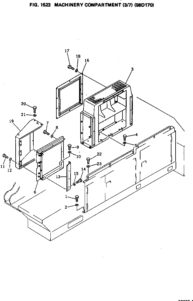 Схема запчастей Komatsu PC650-1 - MACHINERY ОБСТАНОВКА (/7) (SD7)(№-) ОСНОВНАЯ РАМА И КАБИНА