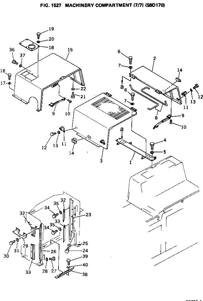Схема запчастей Komatsu PC650-1 - MACHINERY ОБСТАНОВКА (7/7) (SD7)(№-) ОСНОВНАЯ РАМА И КАБИНА